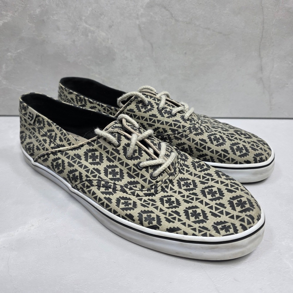 Etnies Corby Women's Shoes Size 9.5 Tan Black Geometric Pattern Lace Up Sneakers